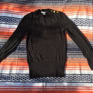 H&M Black Long Sleeve Gold Button Detail